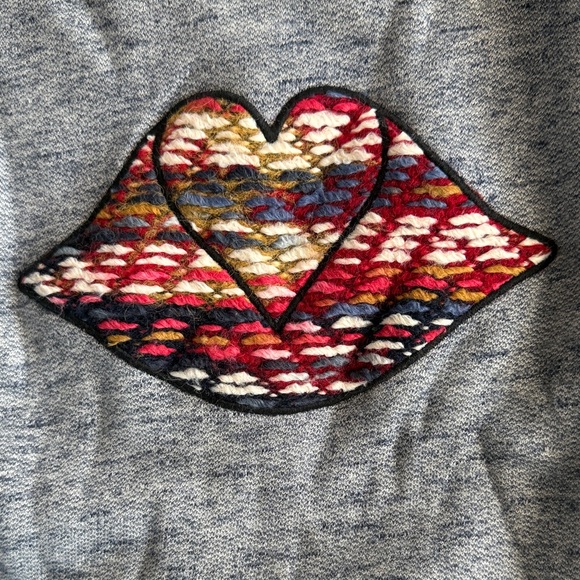 See By Chloe Gray Sweater with Multicolor Lips Design - Picture 4 of 5